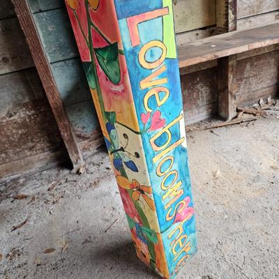 Love Garden Art Pole Birdbath (G-JS)