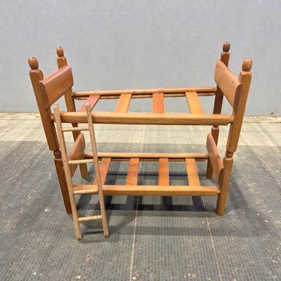 Vintage Strombecker Wooden Dollhouse Bunk Beds and Ladder