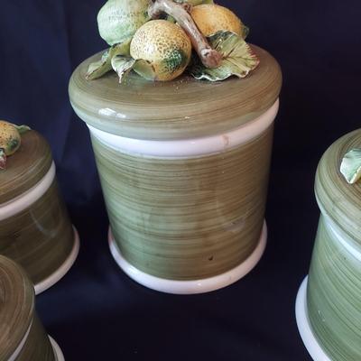 Arnart/Capodimonte Garden Harvest Soup Tureen w/ Lemon Lime Canisters (P-BBL)