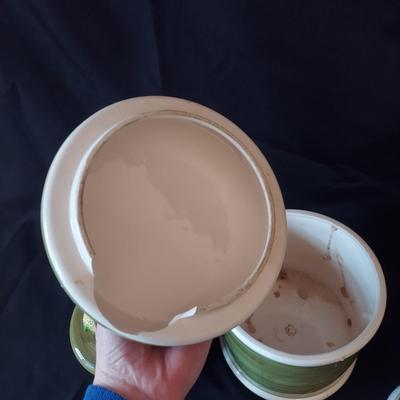 Arnart/Capodimonte Garden Harvest Soup Tureen w/ Lemon Lime Canisters (P-BBL)