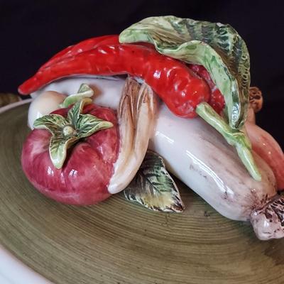 Arnart/Capodimonte Garden Harvest Soup Tureen w/ Lemon Lime Canisters (P-BBL)