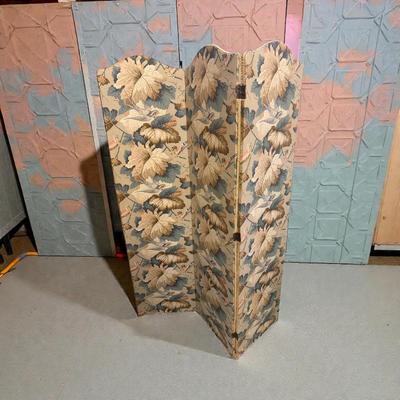 Vintage Cloth Covered Room Divider