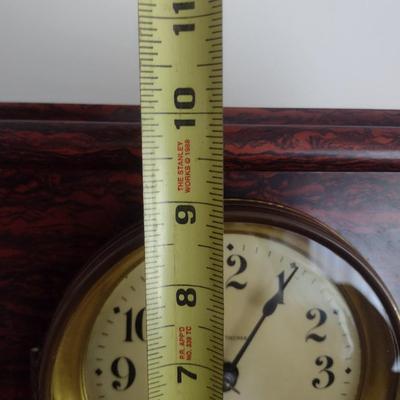 Antique Seth Thomas Adamantine Wood Case Mantle Clock Chime Key-Wind