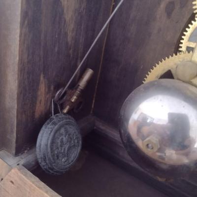 Antique Seth Thomas Adamantine Wood Case Mantle Clock Chime Key-Wind
