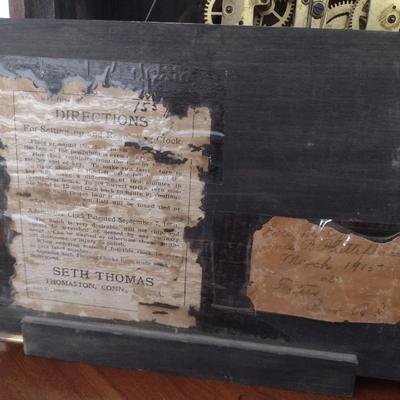 Antique Seth Thomas Adamantine Wood Case Mantle Clock Chime Key-Wind