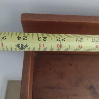 Antique Solid Wood Washstand with Single Drawer and Stretcher Shelf