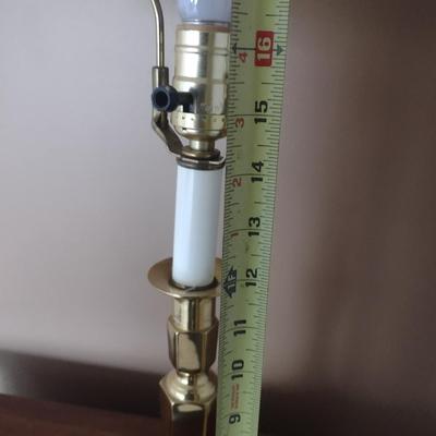 Brass Candlestick Post Table Lamp with Shade