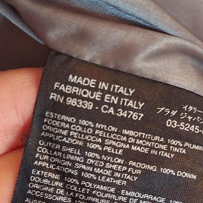 Prada Down Jacket with Sherpa Collar, Size S (E-BBL)