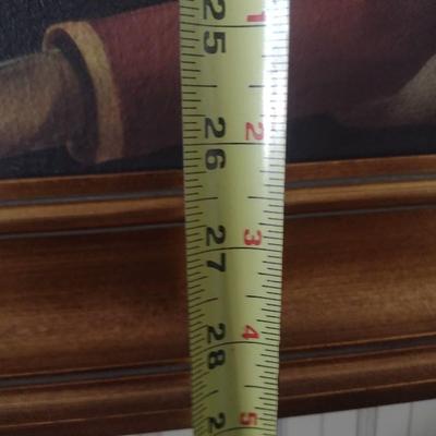 Framed Art Colonial Sea Captain Portrait Reproduction Print with Accent Light