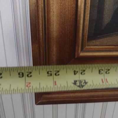 Framed Art Colonial Sea Captain Portrait Reproduction Print with Accent Light