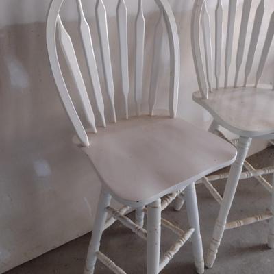 Pair of Matching Wood Swivel Bar Stools