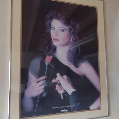 Vintage Medeco Door Lock Advertising Poster Framed