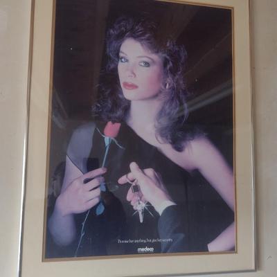 Vintage Medeco Door Lock Advertising Poster Framed