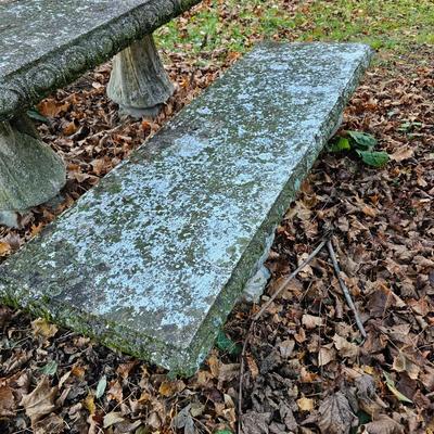 Concrete Pedestal Table & Two Benches (BP-JS)