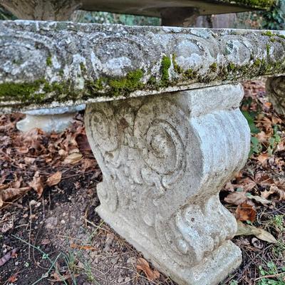 Concrete Pedestal Table & Two Benches (BP-JS)