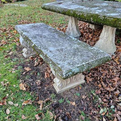Concrete Pedestal Table & Two Benches (BP-JS)