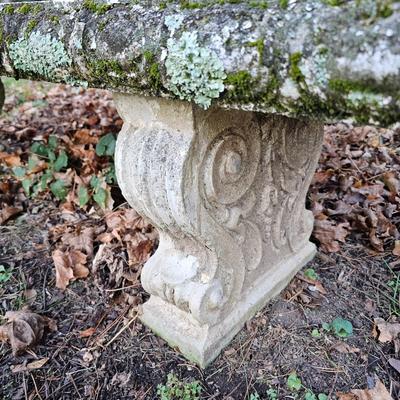 Concrete Pedestal Table & Two Benches (BP-JS)