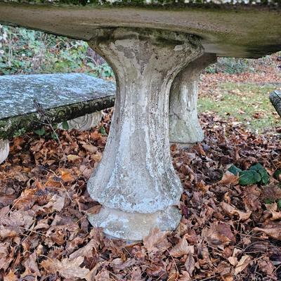 Concrete Pedestal Table & Two Benches (BP-JS)