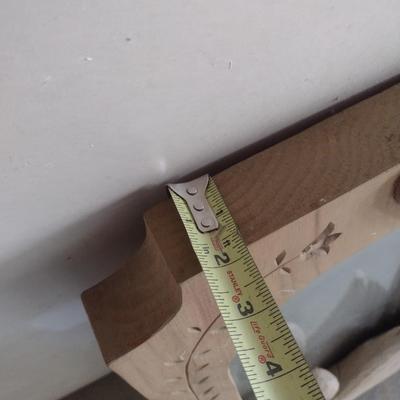 Folk Art Swan and Heart Wood Framed Mirror by Raintree Carvings Lancaster, PA