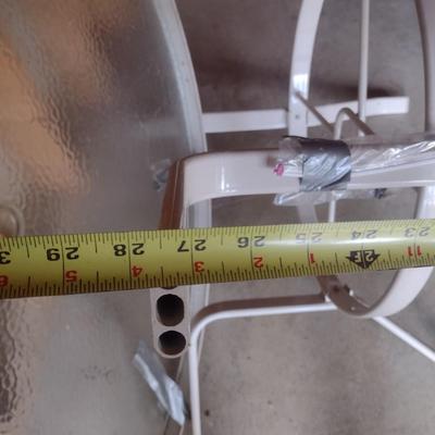 Round Metal Patio Table with Glass Top