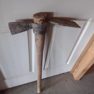 Pick Ax with Wooden Handle