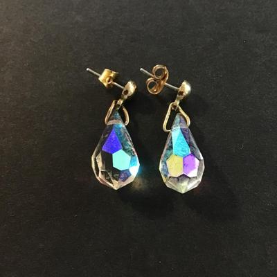 Vintage crystal drop dangle earrings