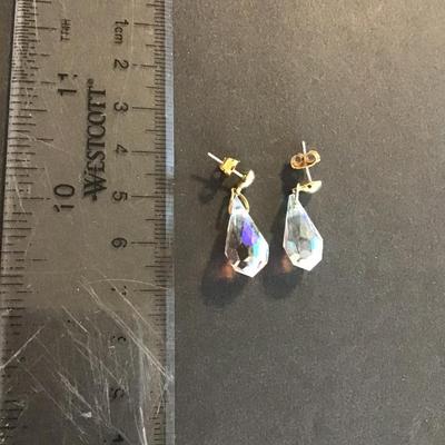 Vintage crystal drop dangle earrings