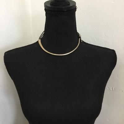 Vintage, silver, toned, leather cord type collar necklace