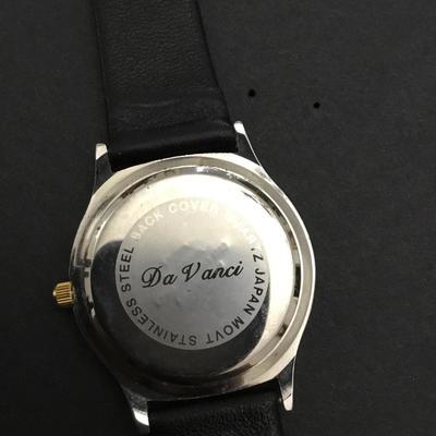 Vintage, gold and silver toned Japan movement genuine leather watch