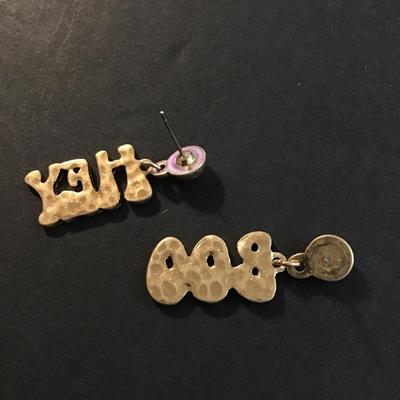 Cute multicolored enameled earrings