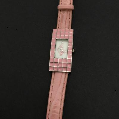 Vintage, baby, pink enamel watch