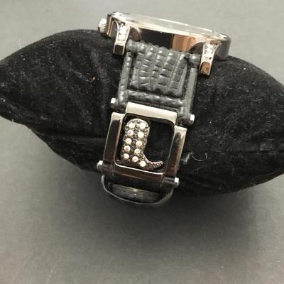 Super cute, gunmetal, gray, iridescent, rhinestone cowboy boot watch working new battery