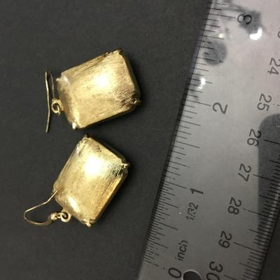 Gold tone, faceted glass statement earrings