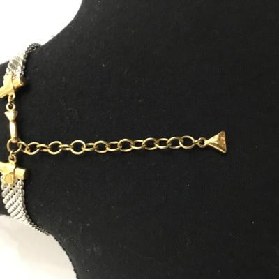 Beautiful vintage OLCi, silver and gold toned mesh choker necklace. Excellent condition.