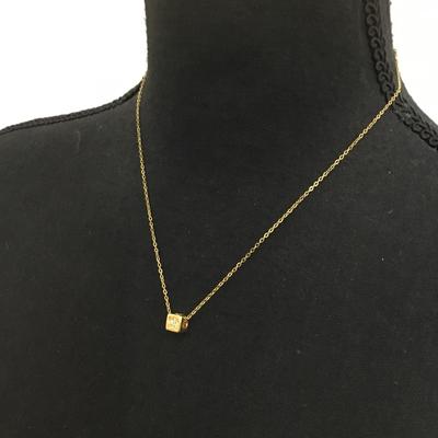 Cute stainless steel gold tone, crystal rhinestone Star bead necklace