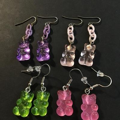 Cute gummy bear earrings lot