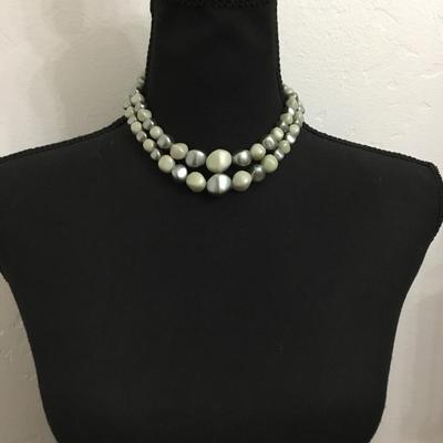 Vintage, silver toned, double strand necklace