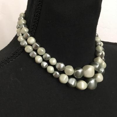 Vintage, silver toned, double strand necklace