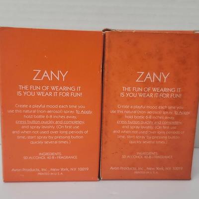 Vintage Avon ZANY Natural Spray Perfume Duo in Boxes Bold Retro Orange Design