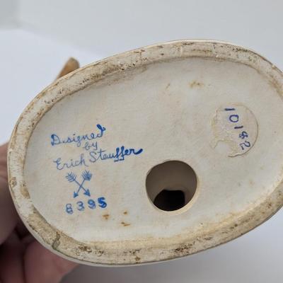 Vintage Ceramic Figurine Boy With Accordion And Goose "By The Old Apple Tree"