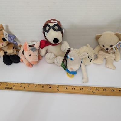 Plush Toy Lot Babe Pig Serta Sheep Snoopy Aviator Shrek Puss in Boots Cat Teddy Bear