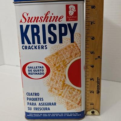 Vintage Sunshine Krispy Saltine Crackers Tin 4 Pack Retro Sunshine Biscuits Advertising