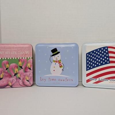 Lot of 3 Byrd Cookie Company Key Lime Coolers & Chocolate Key Lime Coolers Tins