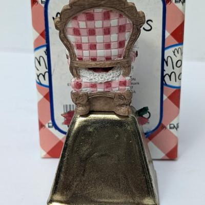 1998 Enesco Mary's Moo Moos Santa With Child Bell Figurine #371297 With Box