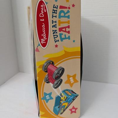 Melissa & Doug Fun At The Fair Stunt Cars 2022 Wooden Launch Track Game Sealed