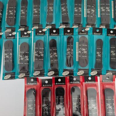 Lot of 29 Vintage Shoe Laces 36" Black Casual and Athletic Styles Made in USA