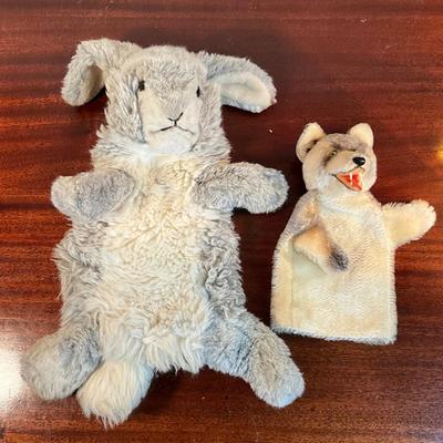 1000 Vintage Steiff Puppets-Bunny & Wolf