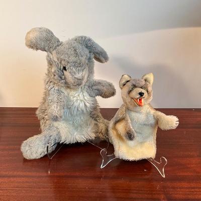 1000 Vintage Steiff Puppets-Bunny & Wolf