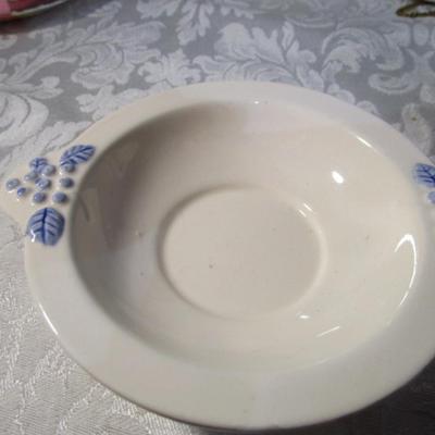 Sale Photo Thumbnail #366: Cup & saucer, 2 glass tumblers, creamer jug & bowl, see pictures