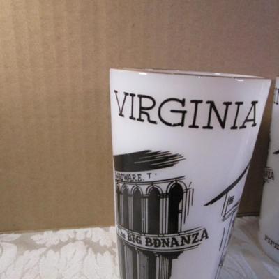 Sale Photo Thumbnail #361: Cup & saucer, 2 glass tumblers, creamer jug & bowl, see pictures